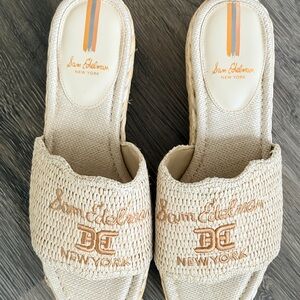 Sam Edelman Tan Woven Slide Sandals